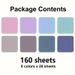 Vibrant Colorful Square Sticky Notes - 8 Assorted Colors, 160 Sheets, Semi-Transparent & Waterproof PET Material For Office, School, And Home Use_voghion.com