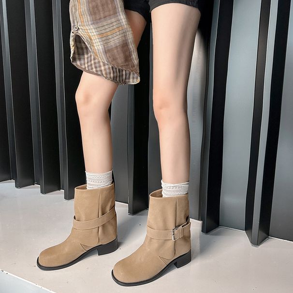 Damen Stiefeletten mit Blockabsatz und dicker Sohle, Herbst/Winter 2025, Neuankömmling_voghion.com