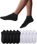 Calzini corti da uomo e da donna, 10 paia, da mezza gamba/un quarto, in cotone, unisex_voghion.com