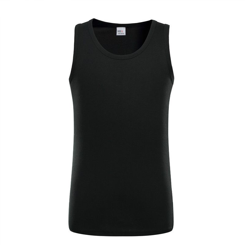 men's clothing Heavyweight pure cotton vest men's casual I-shaped sports vest men's versatile elastic fitness vest_voghion.com