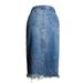 Women's dress Women's skirt skirt with furred edge split hip wrap denim skirt with irregular fringe high waist skirt split mid-length_voghion.com
