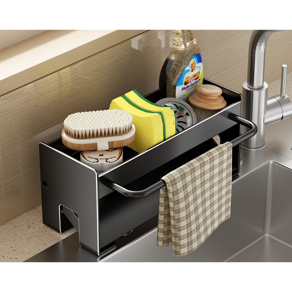 Scolapiatti da pavimento, supporto da pavimento, rubinetto da banco, lavello, spugna, palla di lana d'acciaio, accessori per la cucina_voghion.com