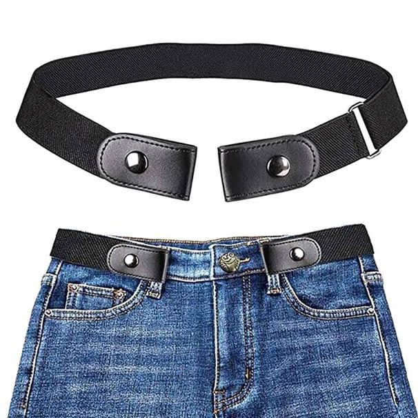 HOT Simple Fashionable Men'S Elastic Lazy Man'S Women'S Neutral And Seamless Jeans Belt Adjustable Length_voghion.com
