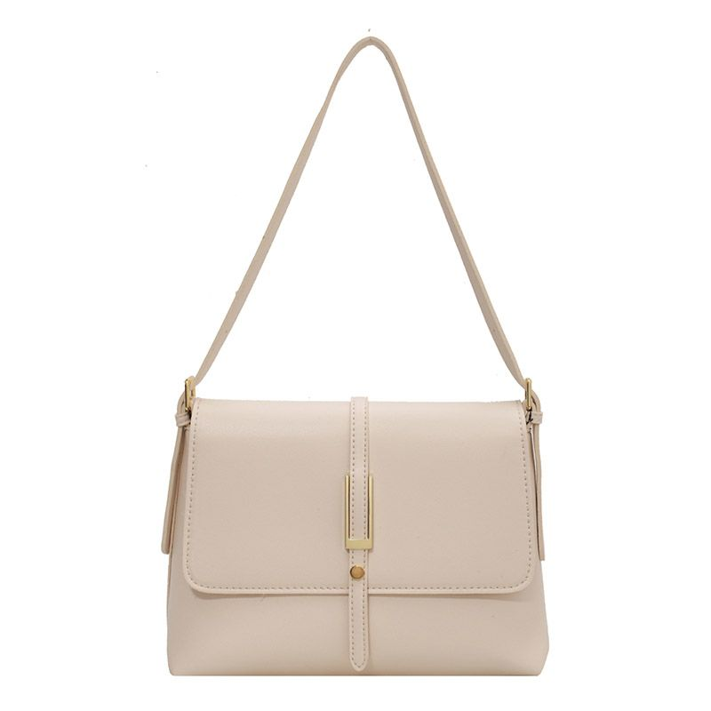 MOODS Klassische Umhängetaschen mit Klappe für Damen 2023 Designer-Handtasche Retro Reine Farbe Große Kapazität Umhängetasche Sac A_voghion.com