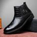 Hohe Lederschuhe, Freizeitschuhe, Herren-Businessschuhe, Herren-Baumwollschuhe, Samt-Freizeitschuhe aus Leder_voghion.com