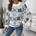 European Goods 2025 New Autumn Winter Cross-Border Retro Nordic Style Long Sleeve Round Neck Snowflake Geometric_voghion.com