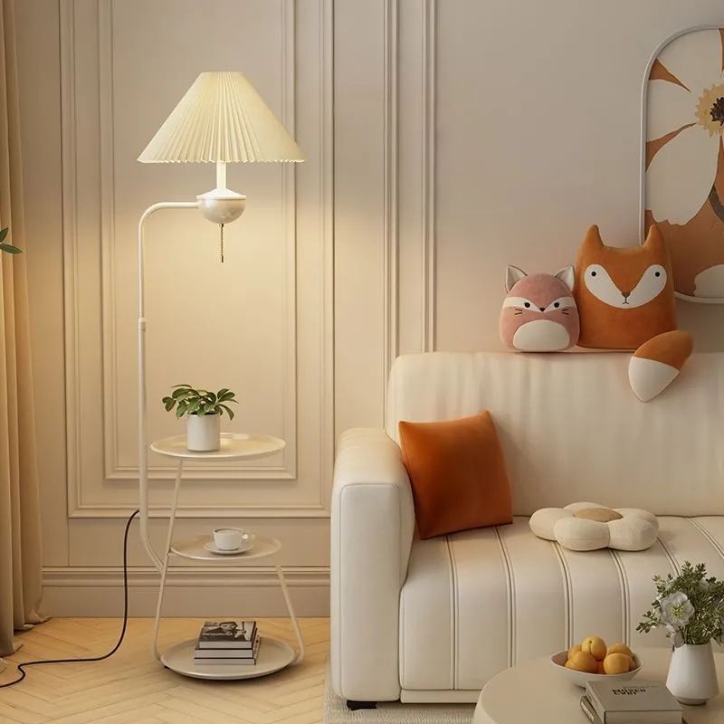 Divano da pavimento per soggiorno, crema, portaoggetti, caffè integrato, lampada da camera da letto, comodino, ricarica verticale wireless_voghion.com