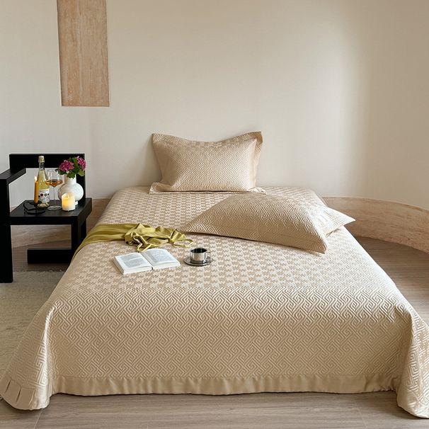 60s Tencel Bed Cover Three Piece Lyocell Fiber Solid Color Quilted Tatami Mat Bed Sheet_voghion.com