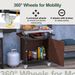 0utdoor Grill Cart With Stainless Steel Tabletop, Wheels & Storage - Waterproof BBQ Serving & Bar Cart_voghion.com