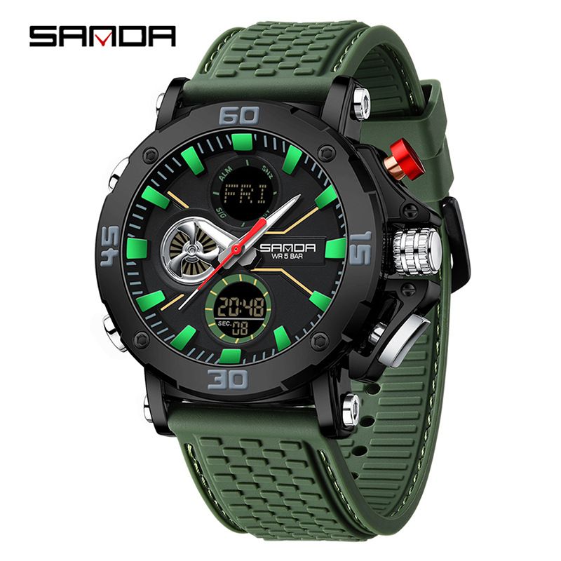 Men's Watch Fashion Trend Multi-functional Student Electronic Quartz Watch_voghion.com