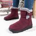 Botas femininas de algodão à prova d'água, tamanho 45, com velcro largo e cano médio, pele de coelho, pelúcia para neve e atividades ao ar livre_voghion.com