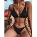 Women's new small trough bikini solid color trough small circle swimsuit triangle bag swimsuit women_voghion.com