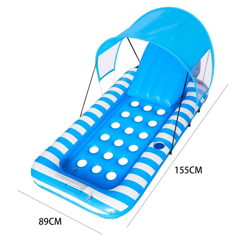 Inflatable Water Maple Leaf Luminous U Shaped Seat Hole Floating Bed Backrest Recliner Floating Row Swimming Ring_voghion.com