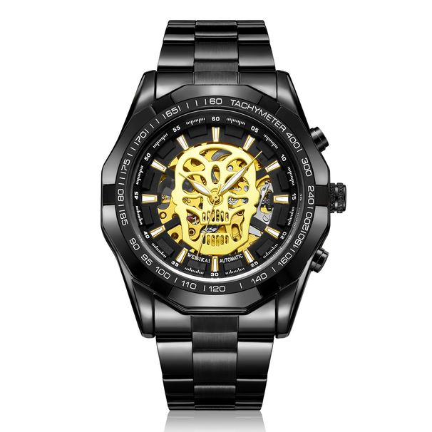 Orologio meccanico completamente automatico in acciaio con striscia impermeabile e luce notturna da uomo WEISIKAI Foreign Trade_voghion.com