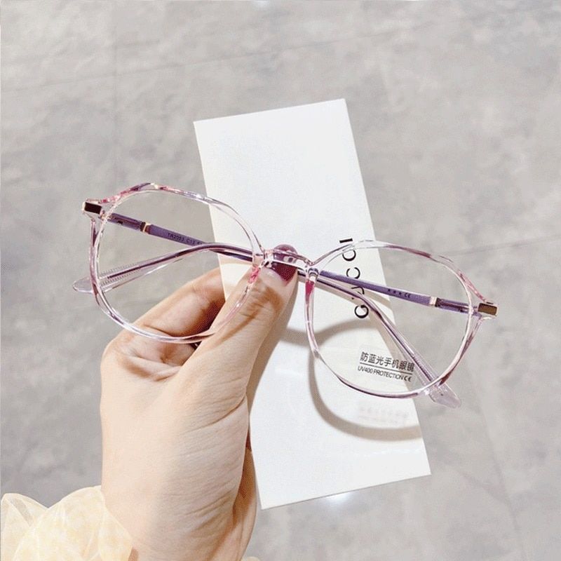 Transparente Computer Brille Rahmen Frauen Und Männer Anti Blaulicht Runde Brille Blackout Brille Optische Gläser Linsen_voghion.com