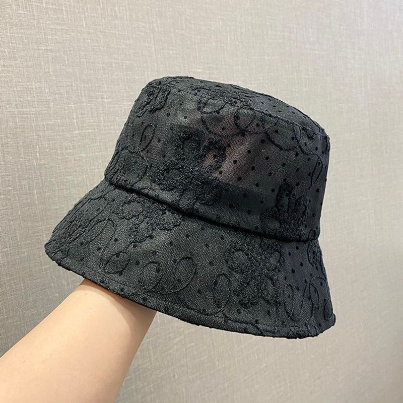 Sombrero de cubo con bordado hueco, nuevo sombrero de verano con visera que muestra el gorro de lavabo plegable_voghion.com