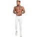 GINGTTO Jeans da uomo bianchi in cotone elasticizzato Pantaloni elastici in vita da uomo estivi Plus Size 36 zm55 T221102_voghion.com