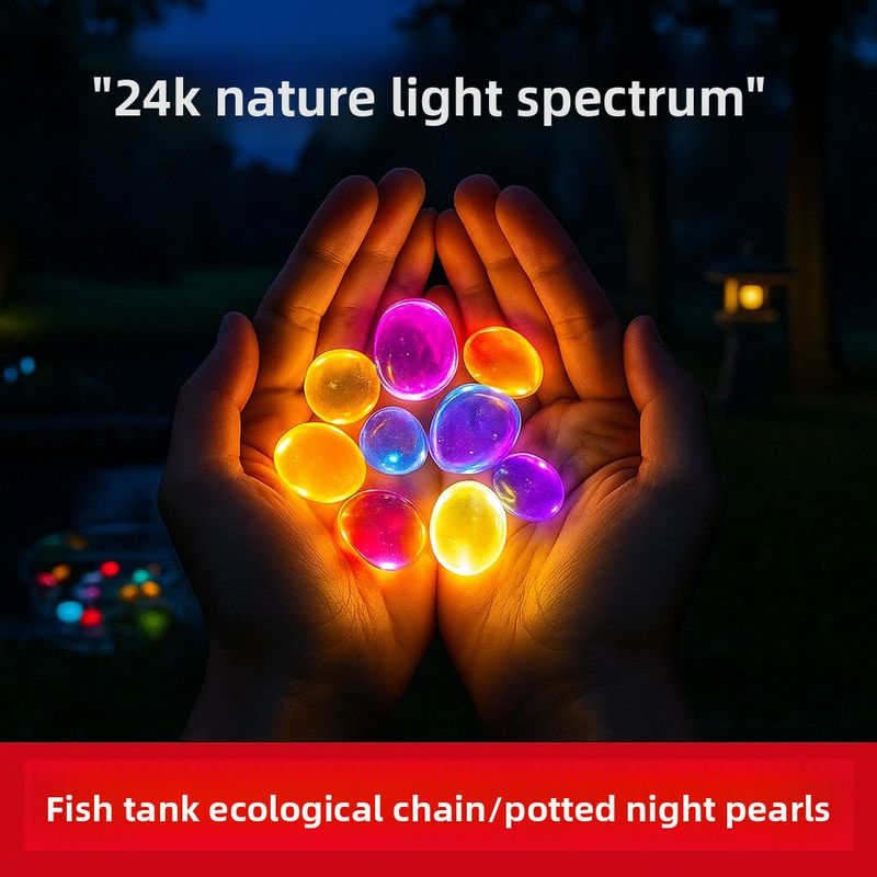 Aquarium Home Decoration Colorful Pebbles Scenery Stone Hair Luminous Ornaments_voghion.com