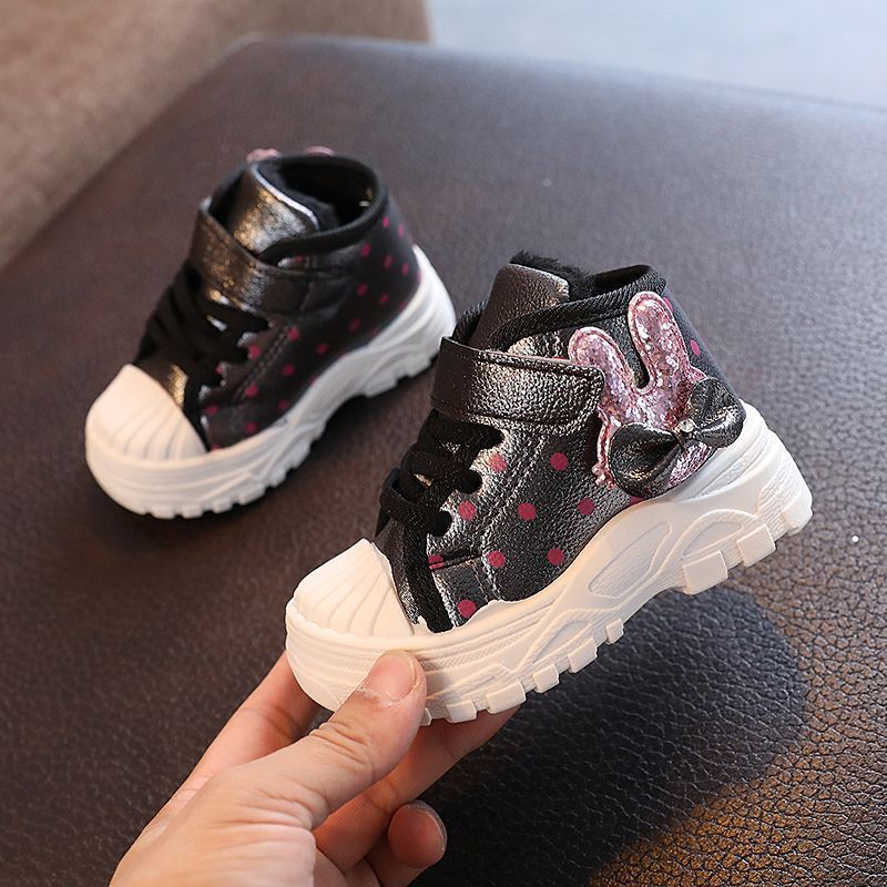 Winterplüsch und verdickte Kinder Martin 2024 Winter neue Mädchen Prinzessin Baumwollschuhe, mittelhohe Baby-Schneestiefel_voghion.com