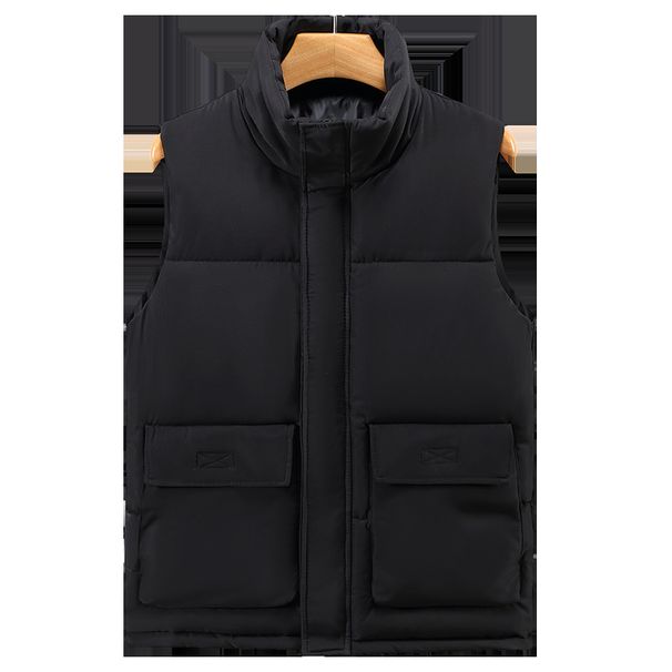 Gilet trapuntato leggero da uomo con collo alto, caldo giubbotto invernale imbottito senza maniche per abbigliamento casual (nero/rosso/beige/blu, taglie dalla M alla 5XL)_voghion.com