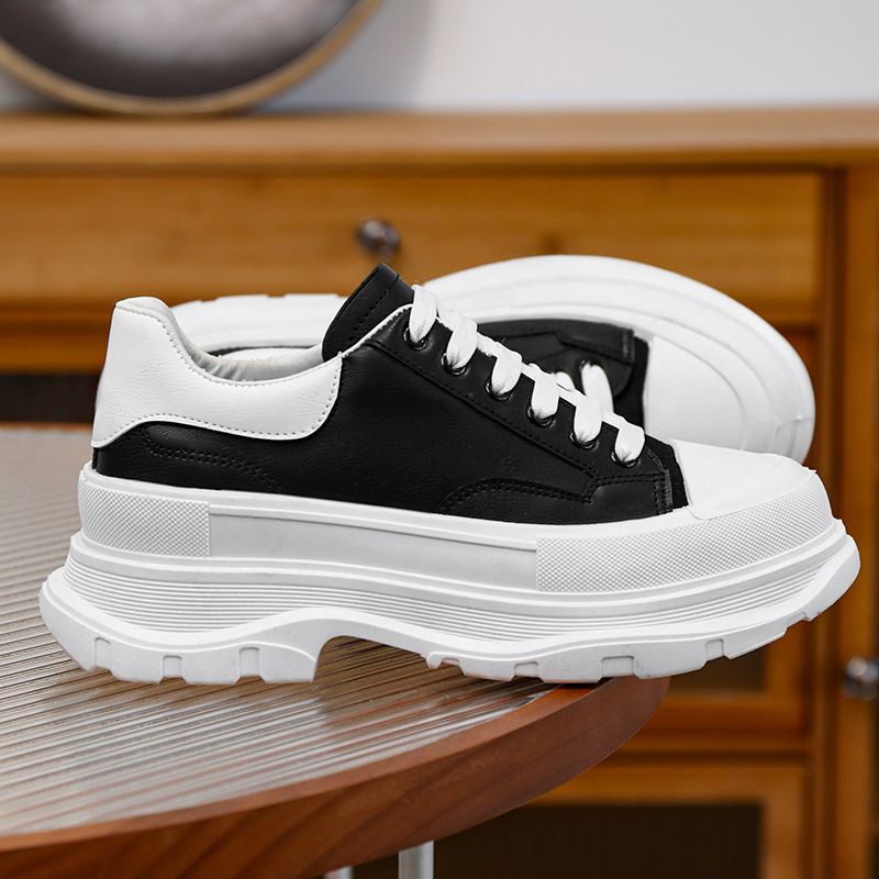Oes For Herr Höstnyhet Fritidssport S Skor Low Cut Läder Plattform Tjocksulor Sneakers Mc Queen Vit_voghion.com