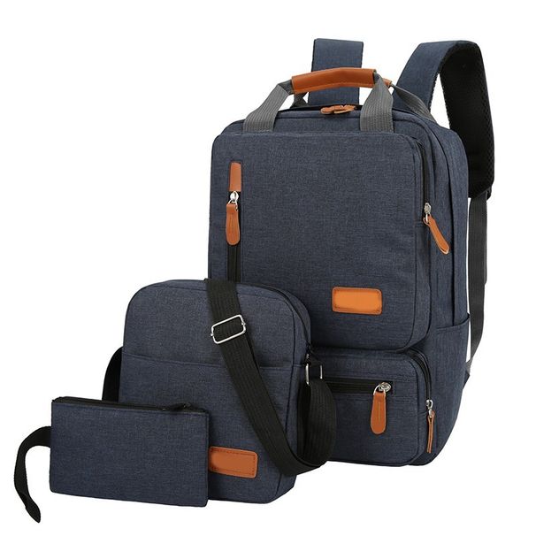 Set di borse da uomo, borsa a tracolla casual da uomo, tre pezzi, zaino da viaggio per computer, borsa a tracolla da uomo_voghion.com