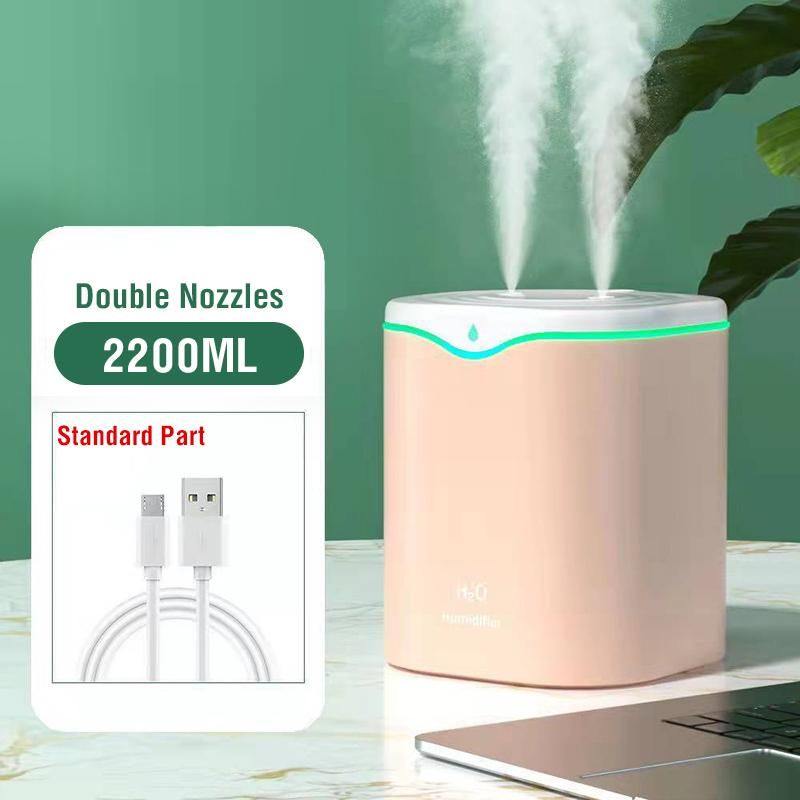 Dual Jet Ultrasonic Humidifier With Essential Oil Diffuser For Air Freshening_voghion.com