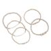 Bracelets Elastic Alloy CCB Round Bead Bracelet 4 Piece Set, Silver Fashion Multi Layer Stackable Jewelry Set_voghion.com