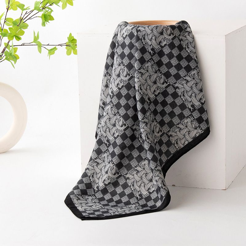 Stampa artistica letteraria a quadri piccoli, protezione solare per il collo in seta simulata, sciarpa, sciarpa versatile e professionale_voghion.com