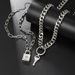 Double Layer Cuban Chain Necklace Retro Punk Lock Key Pendant Clavicle Chain Multi Layer Stacking Sweater Chain Female_voghion.com