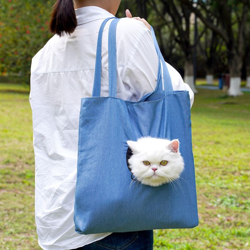 Umhängetasche für Haustiere, für Katzen und kleine Hunde mit freiliegendem Kopf, einzelne Schultertasche, Bienenbedarf_voghion.com