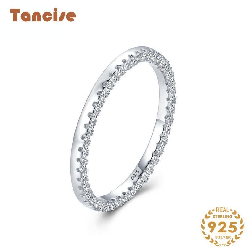 Anello Tancise classico in argento con zirconi, gioielli da donna, promessa di matrimonio, regalo per feste_voghion.com