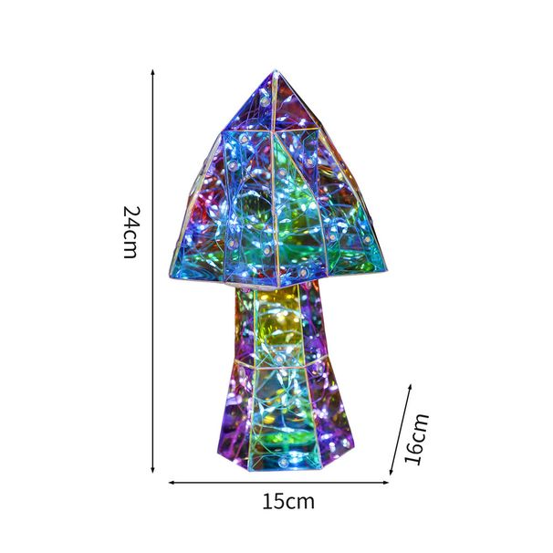 New 24cm Mushroom LED With Colorful Decorative Night Light, Garden Series Ornament_voghion.com