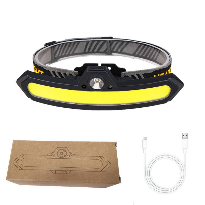 New Type-c charging XPE+COB floodlight sensor headlight LED outdoor multi-function red headlight_voghion.com