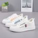 RenMou Witte Dames Zomer 2025 Nieuwe Ademende Mesh Veelzijdige Dunne Casual Platte Bodem Lente En Herfst Sport Board Schoenen Exclusieve Aanbod_voghion.com
