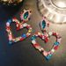 Orecchini moda esagerati orecchini colorati con diamanti orecchini a forma di cuore orecchini d'amore per le donne di alta qualità_voghion.com