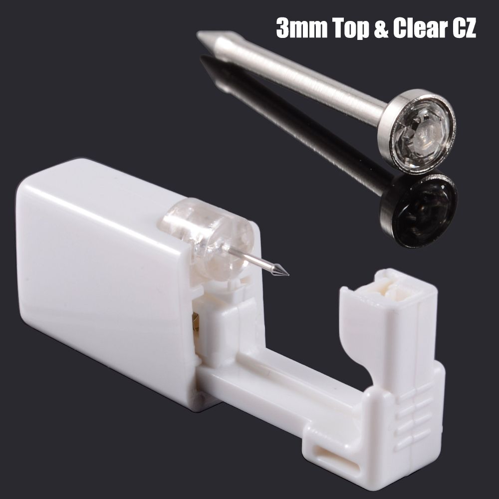 Disposable Safe Sterile Piercing Unit For Nose Studs Piercing Gun Tool Machine Kit Stud CZ Earrings Body Jewelry Easy Used 0.8mm_voghion.com