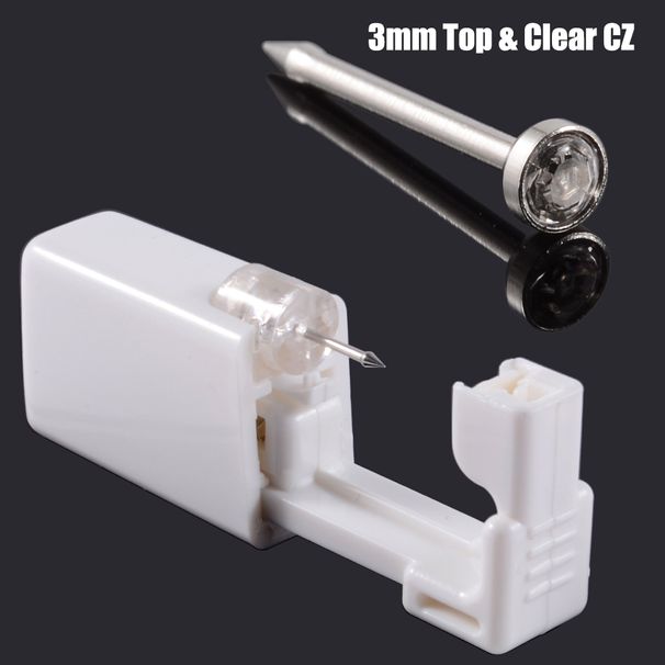 Disposable Safe Sterile Piercing Unit For Nose Studs Piercing Gun Tool Machine Kit Stud CZ Earrings Body Jewelry Easy Used 0.8mm_voghion.com