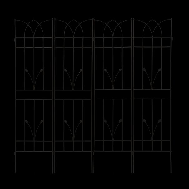 4 Pack Metal Garden Trellis 71" X 17.7" Rustproof Trellis For Climbing Plants Outdoor Flower Support_voghion.com