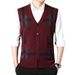 Herren-Strickweste, Slim Fit, ärmellose Strickjacke mit V-Ausschnitt, lässiger, warmer Winterpullover für Herbst und Winter_voghion.com