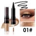 Oogschaduw & eyeliner combinatie Parelmoer glitter oogschaduw Twee in één dubbele kop Gemakkelijk te kleuren Koele zwarte eyeliner combinatie make-up_voghion.com