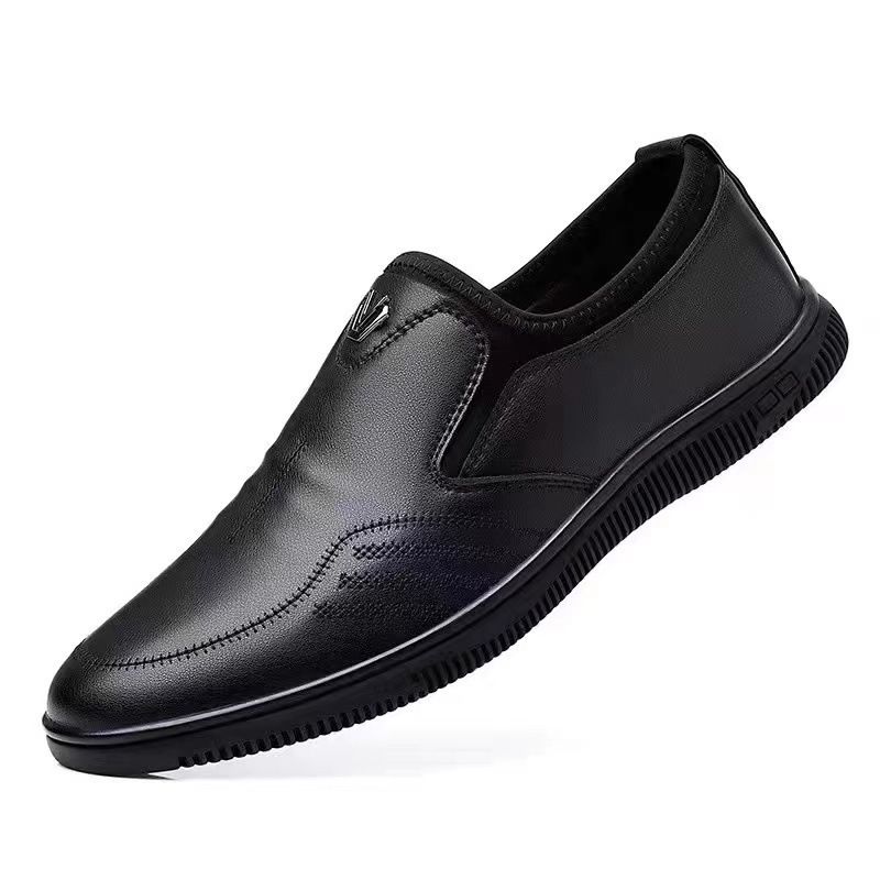 Scarpe da uomo classiche, casual, in pelle, comode, alla moda, versatili, slip-on_voghion.com
