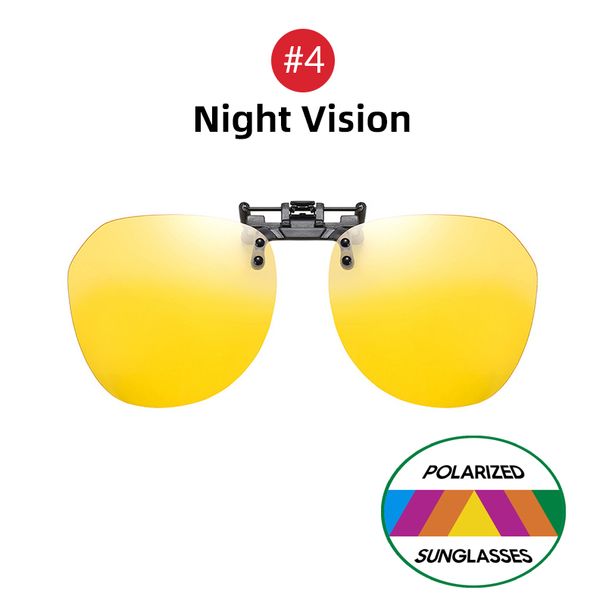 New Arrivals Flip Up Clip on Sunglass Polarized Fishing Men Gredient Grey Lens Driving UV400 Big Aviation Rimls Night Vision_voghion.com