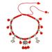 New Women's Summer String Natural Red Agate Peace Lock Tassel Bell Zodiac Year Anklet Accessories_voghion.com