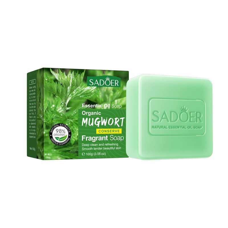 All English SADOER Artemisia essential oil soap, hand for cleaning the body, universal soap_voghion.com