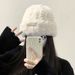 New Knitted Hat for Autumn and Winter Women's Versatile Knitted Headband Shows Small Face and Warm White Plush Cold Hat Big Headband_voghion.com