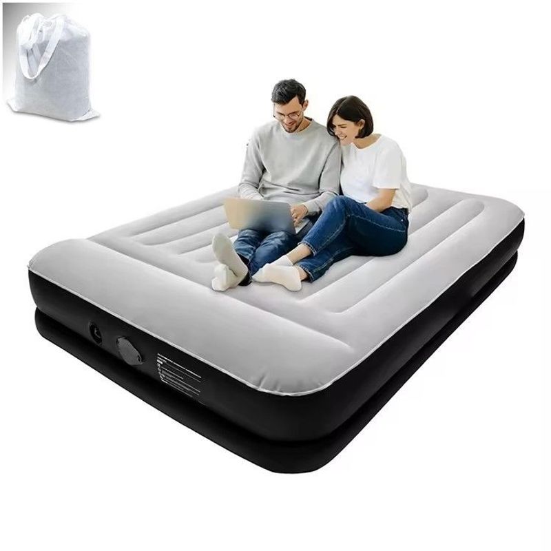Air Mattress, 16" Raised Full Size Self Inflatable Blow Up Mattress With Built In Pump, Thick Comfort Air Bed For Camping, Guests & Home,_voghion.com