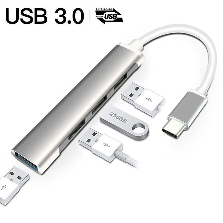 Hub d'extension de type C, station d'accueil, répartiteur USB C un à quatre pour ordinateur, USB 3.0_voghion.com