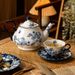 Blue Willow Ceramic Coffee Cup & Saucer Set – Hand-Painted Chinoiserie Floral Design, 220ml Vintage Tea Cup For Chinese Gongfu Tea & Espresso_voghion.com