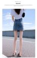 Elastic split denim short for women in summer, ins thin, small, anti glare, buttocks wrapped, A-line half length skirt_voghion.com
